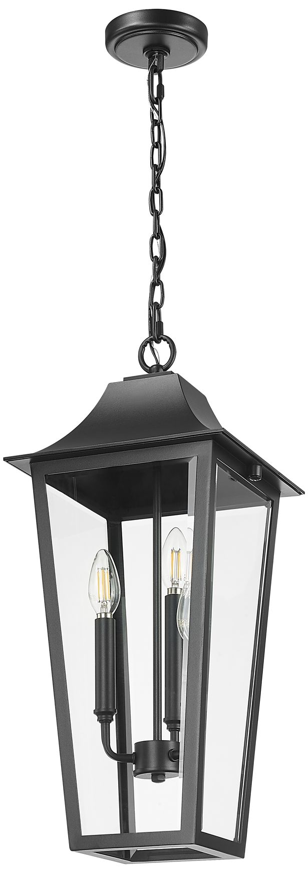 Z-Lite Gannon 23" High Black 3-Light Outdoor Hanging Light