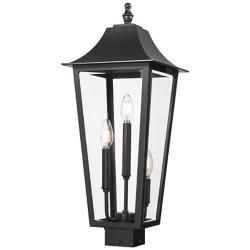 Z-Lite Gannon 25 1/4" High Black 3-Light Outdoor Post Light