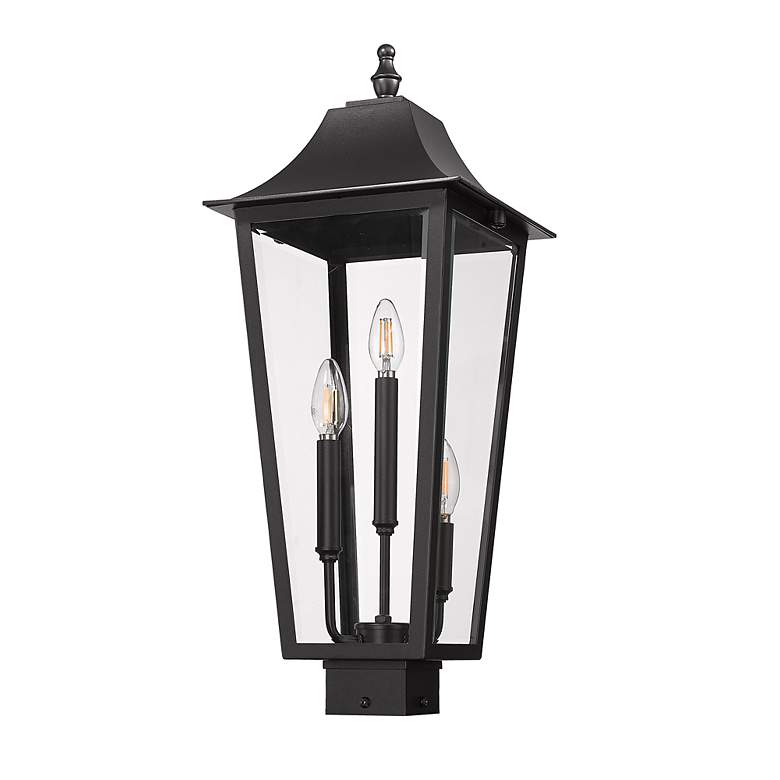 Image 5 Z-Lite Gannon 25 1/4" High Black 3-Light Outdoor Post Light more views