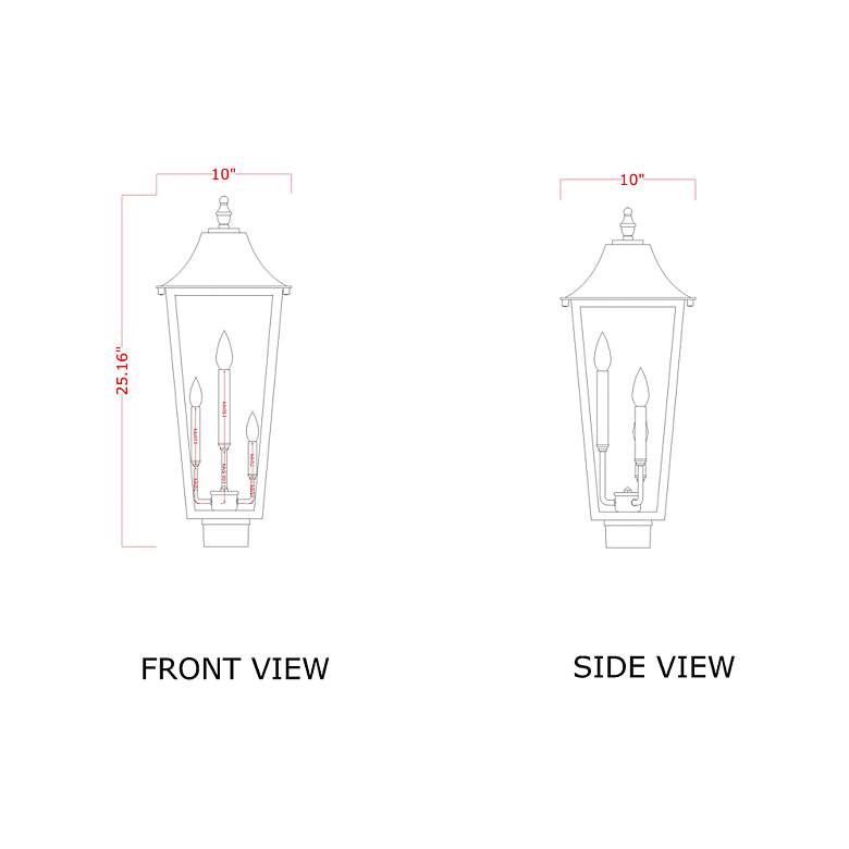 Image 6 Z-Lite Gannon 25 1/4" High Black 3-Light Outdoor Post Light more views
