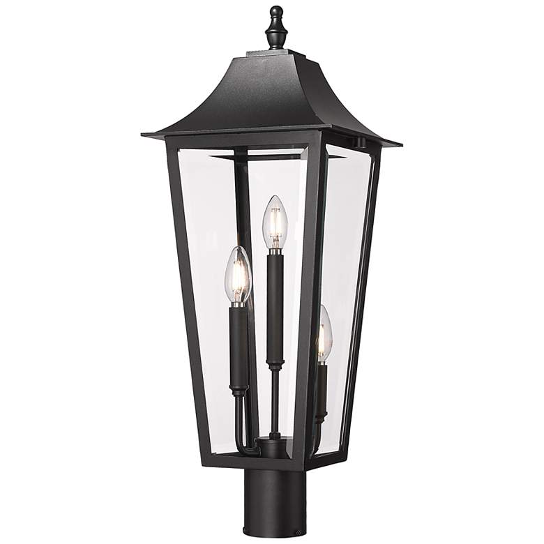 Image 1 Z-Lite Gannon 26 3/4" High Black 3-Light Outdoor Post Light
