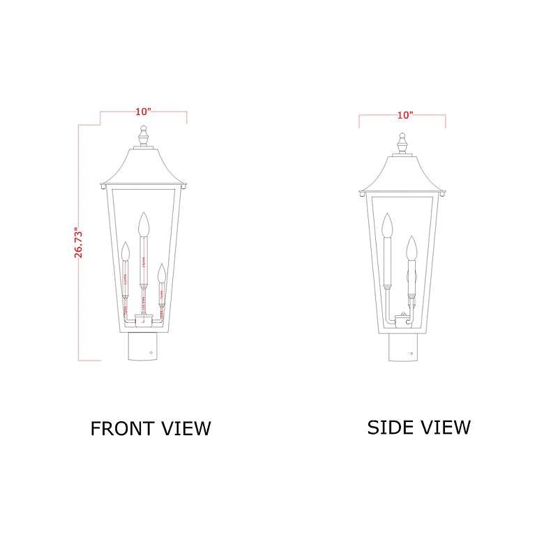Image 6 Z-Lite Gannon 26 3/4" High Black 3-Light Outdoor Post Light more views