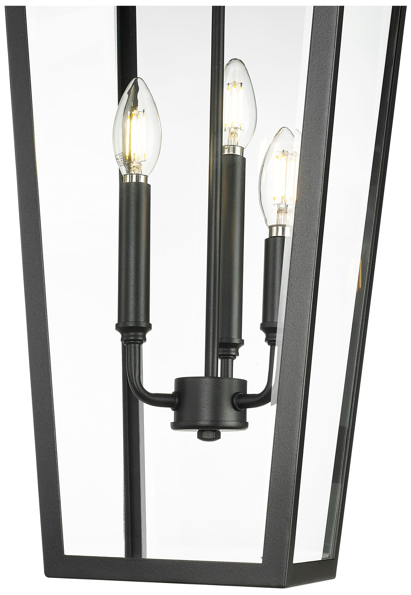 Image 2 Z-Lite Gannon 27 1/2"H Black 3-Light Outdoor Hanging Light more views