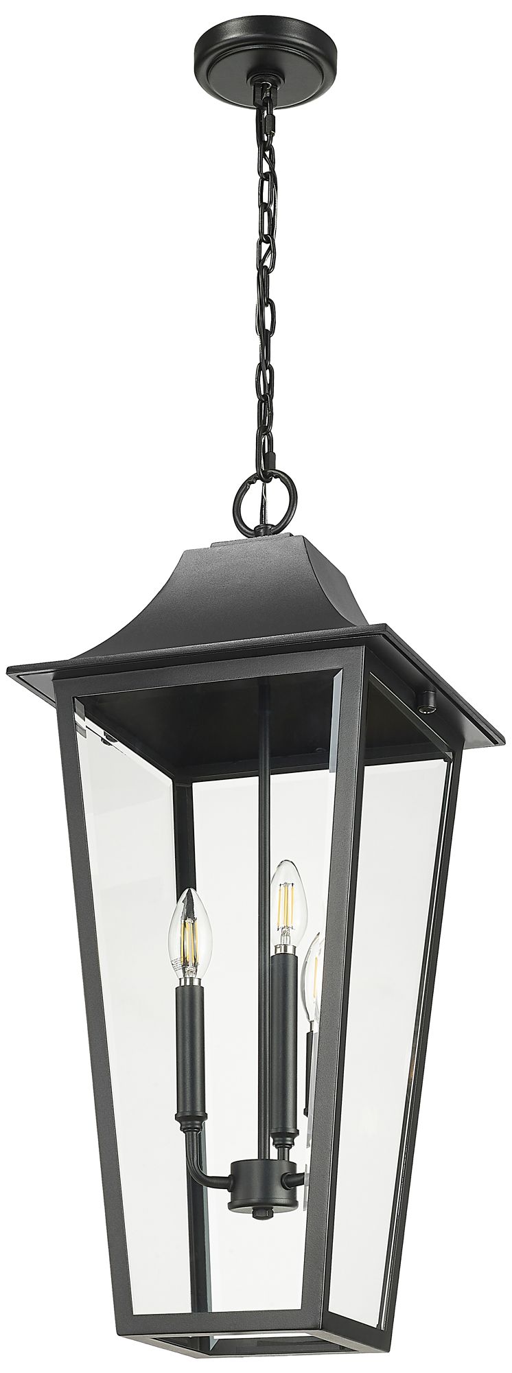 Image 3 Z-Lite Gannon 27 1/2"H Black 3-Light Outdoor Hanging Light more views