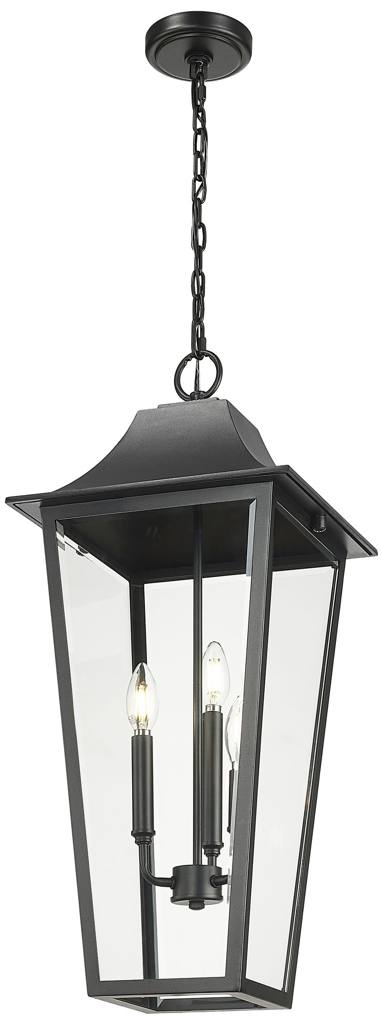 Image 4 Z-Lite Gannon 27 1/2"H Black 3-Light Outdoor Hanging Light more views