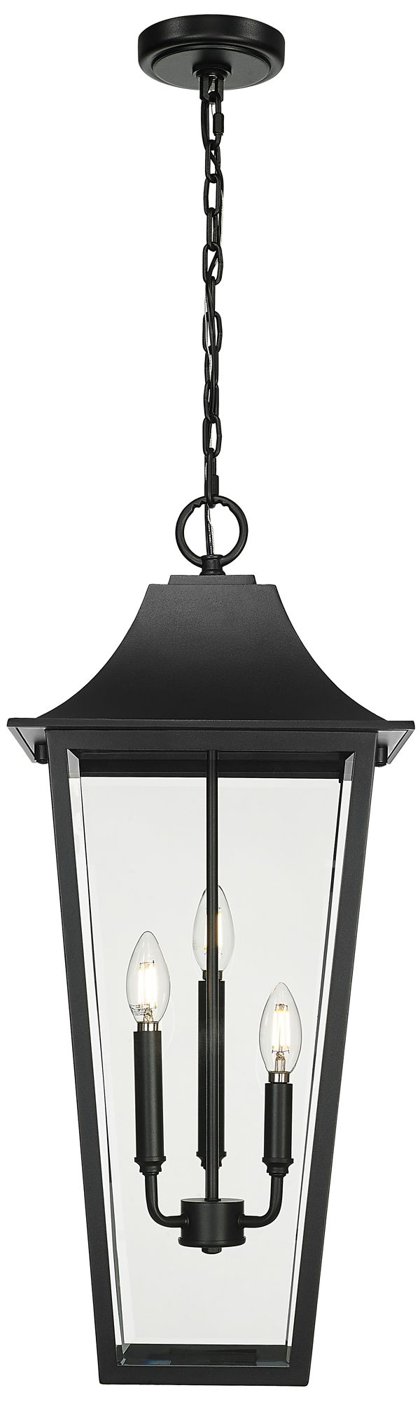 Image 5 Z-Lite Gannon 27 1/2"H Black 3-Light Outdoor Hanging Light more views