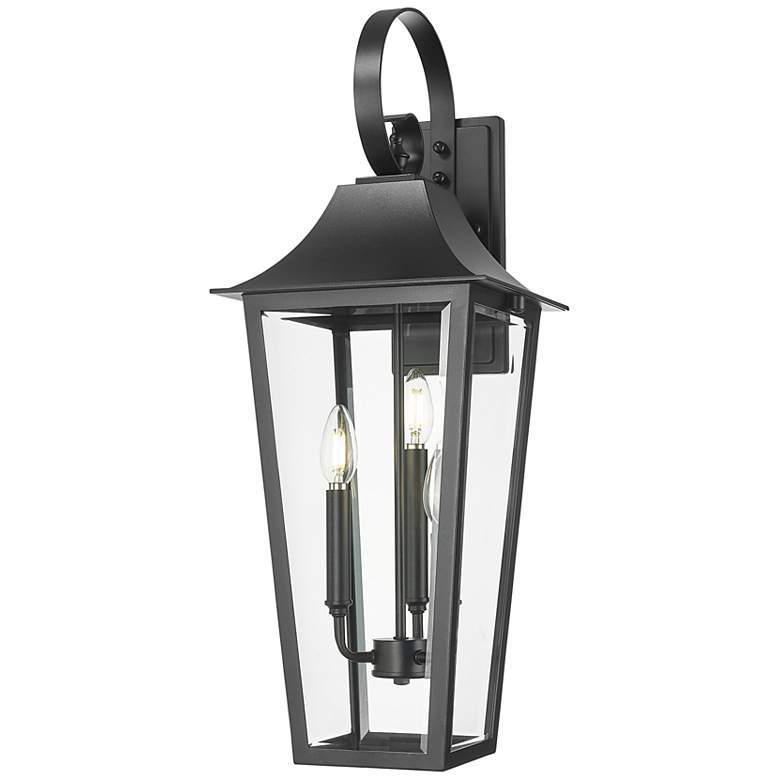 Image 3 Z-Lite Gannon 27 1/4" High Black 3-Light Outdoor Wall Light