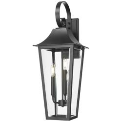 Z-Lite Gannon 27 1/4" High Black 3-Light Outdoor Wall Light