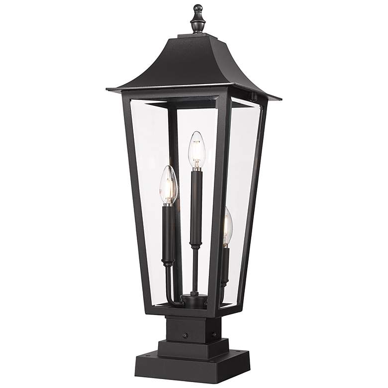 Image 1 Z-Lite Gannon 27 3/4" High Black 3-Light Outdoor Pier Light