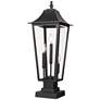 1_Z-Lite Gannon 27 3/4" High Black 3-Light Outdoor Pier Light