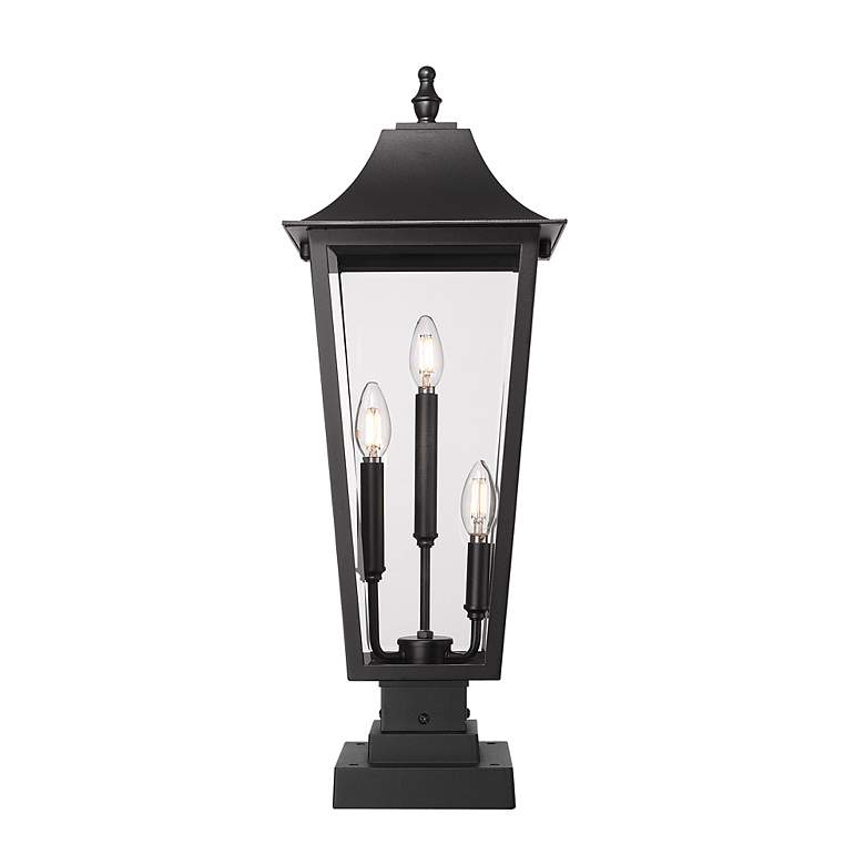 Image 5 Z-Lite Gannon 27 3/4" High Black 3-Light Outdoor Pier Light more views