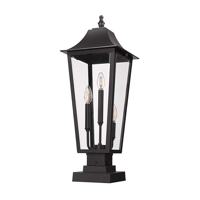 Image 7 Z-Lite Gannon 27 3/4" High Black 3-Light Outdoor Pier Light more views