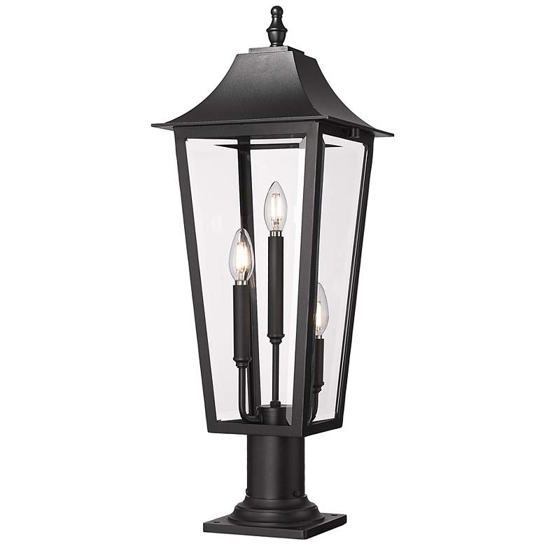 Image 1 Z-Lite Gannon 28 3/4" High Black 3-Light Outdoor Pier Light