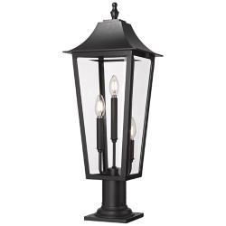 Z-Lite Gannon 28 3/4" High Black 3-Light Outdoor Pier Light