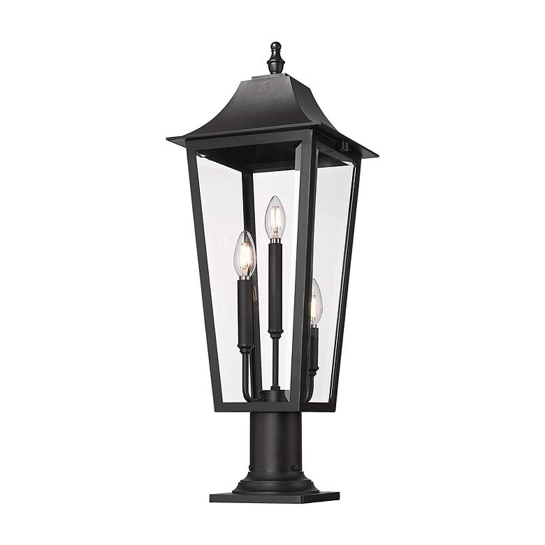 Image 4 Z-Lite Gannon 28 3/4" High Black 3-Light Outdoor Pier Light more views