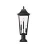 5_Z-Lite Gannon 28 3/4" High Black 3-Light Outdoor Pier Light more views