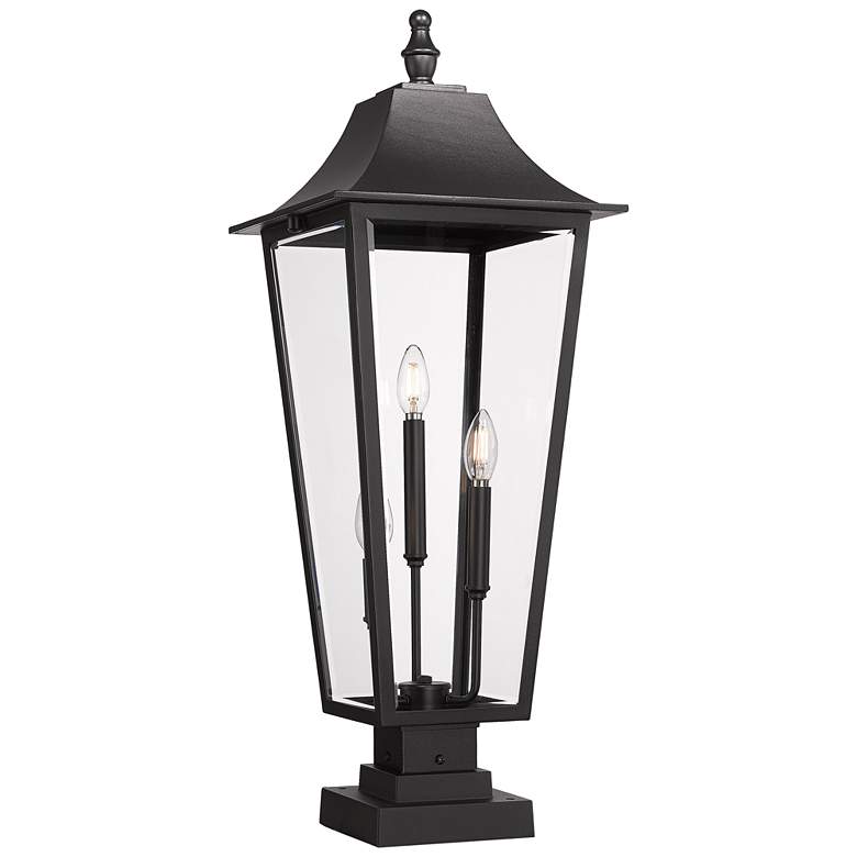 Image 1 Z-Lite Gannon 32 1/2" High Black 3-Light Outdoor Pier Light