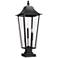 Z-Lite Gannon 32 1/2" High Black 3-Light Outdoor Pier Light