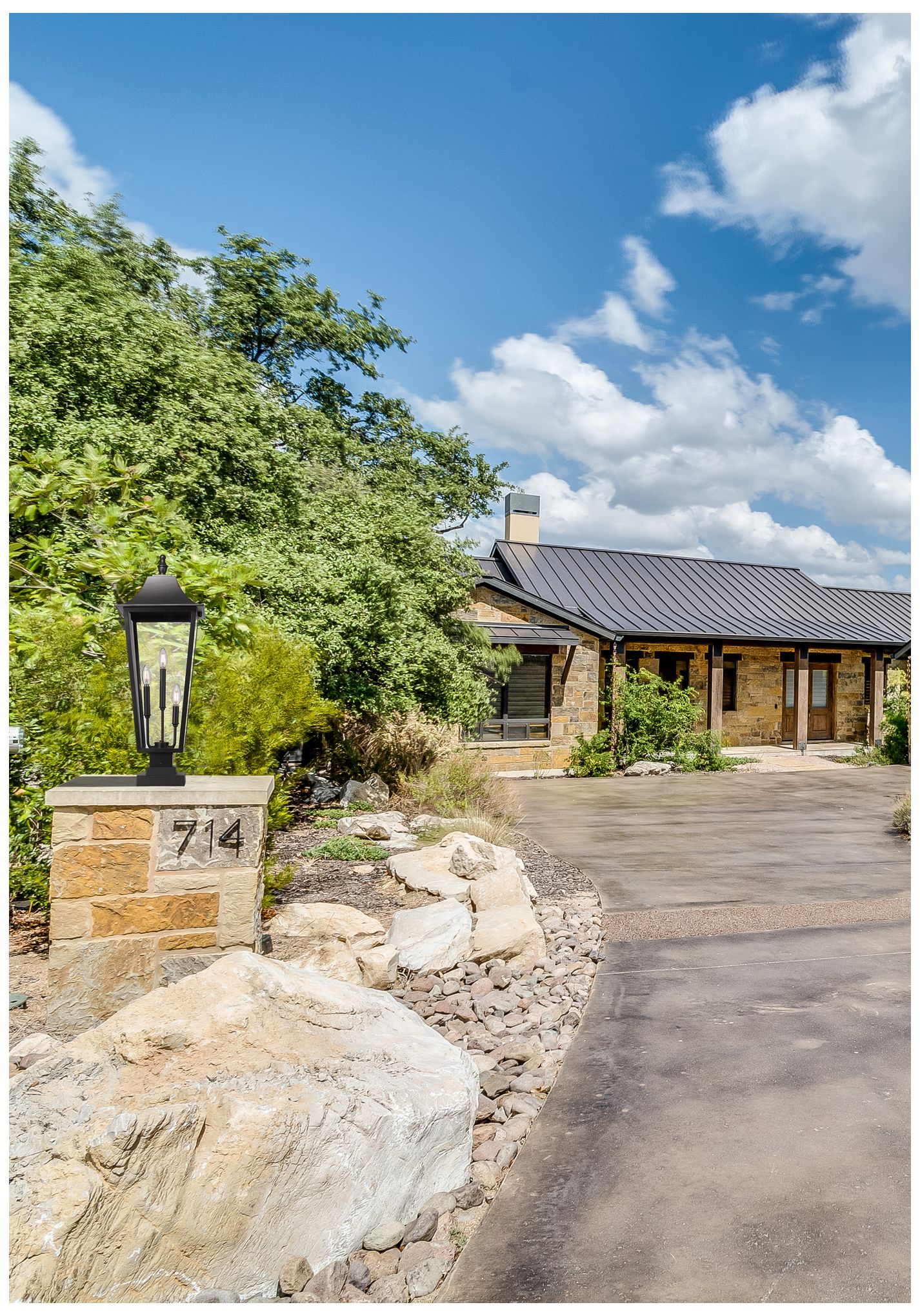 Image 2 Z-Lite Gannon 32 1/2" High Black 3-Light Outdoor Pier Light more views