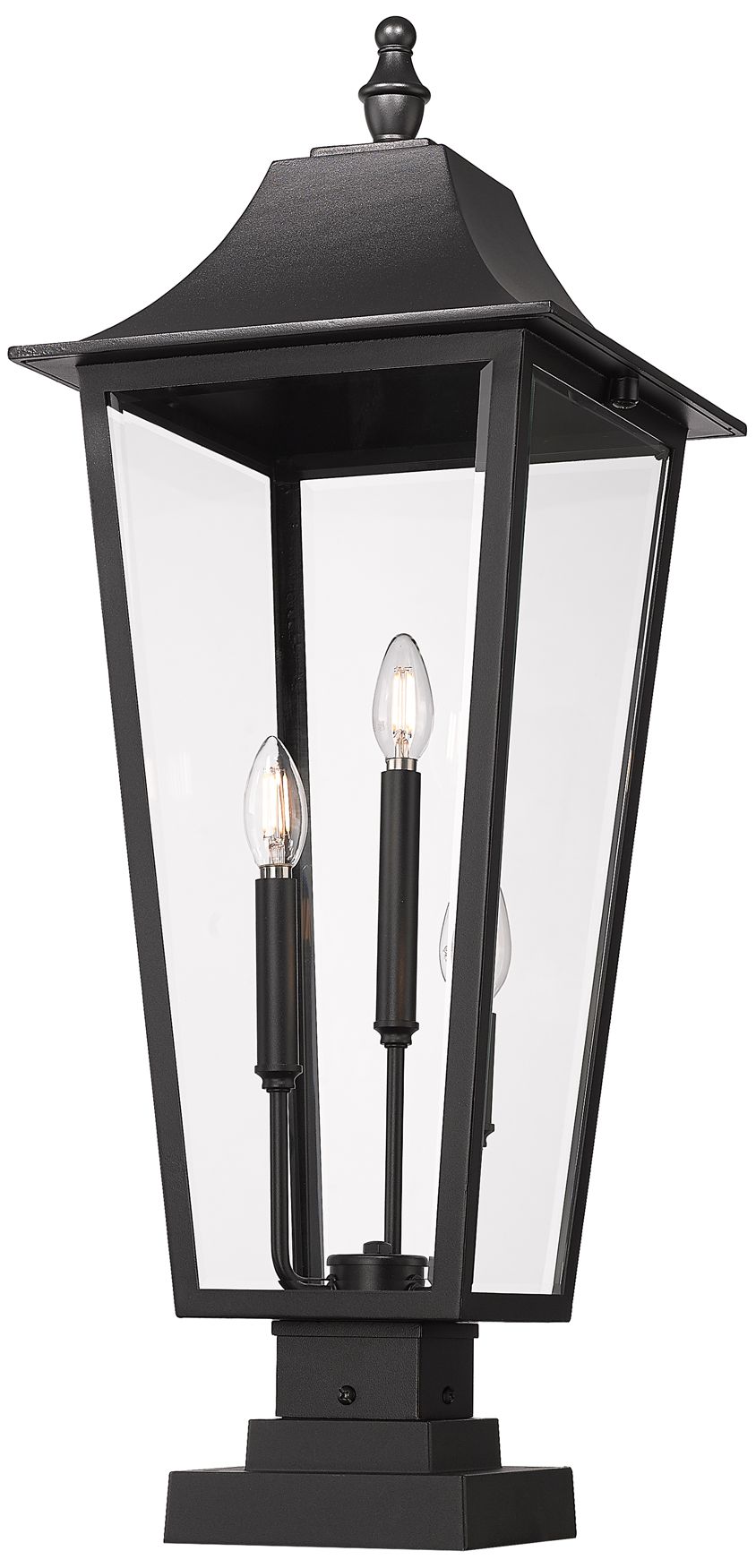 Image 4 Z-Lite Gannon 32 1/2" High Black 3-Light Outdoor Pier Light more views