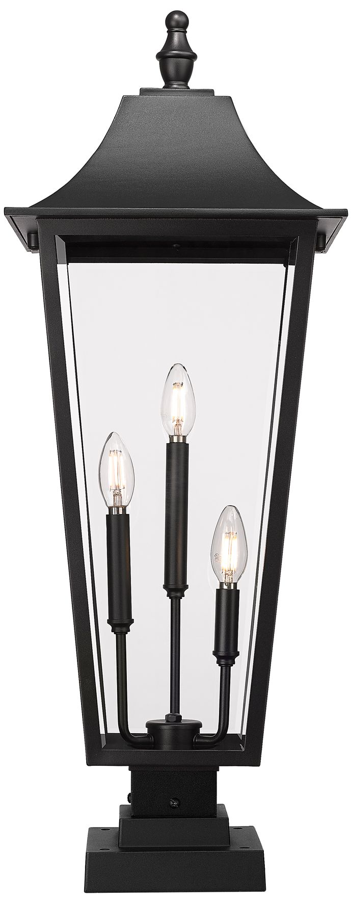 Image 5 Z-Lite Gannon 32 1/2" High Black 3-Light Outdoor Pier Light more views