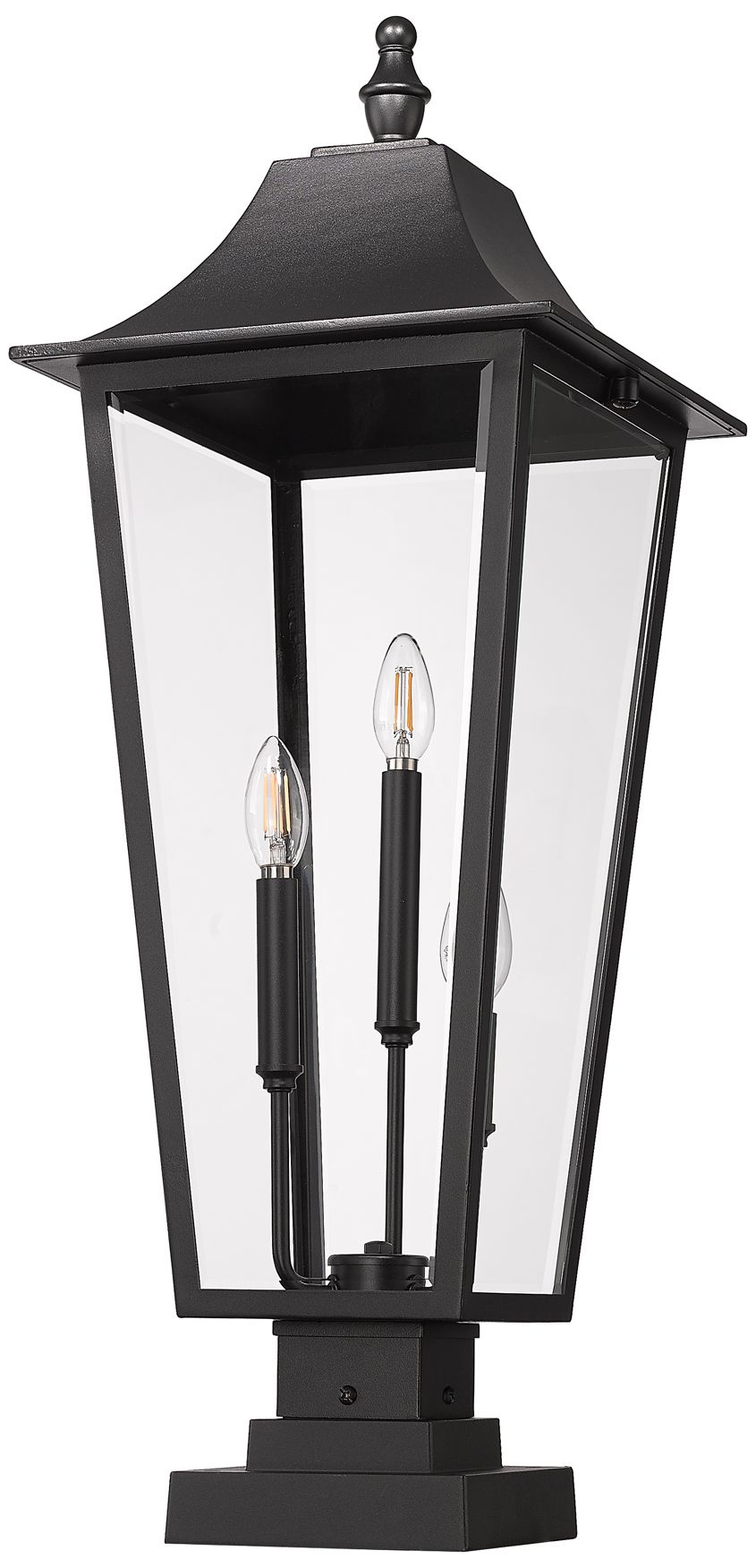 Image 7 Z-Lite Gannon 32 1/2" High Black 3-Light Outdoor Pier Light more views