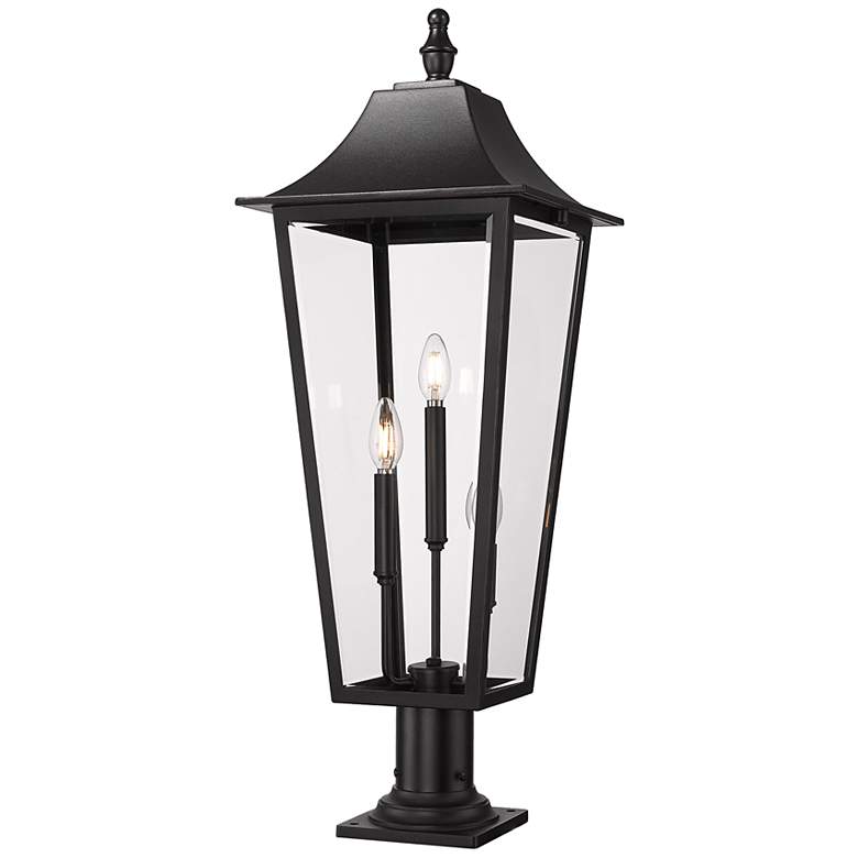 Image 1 Z-Lite Gannon 33 1/2" High Black 3-Light Outdoor Pier Light