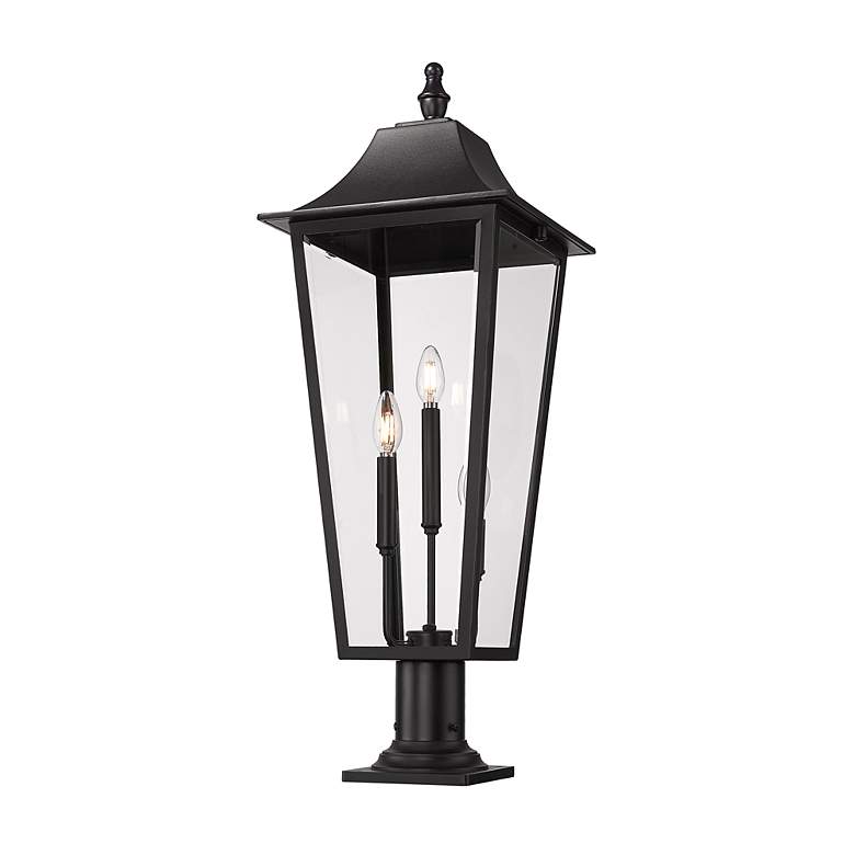 Image 4 Z-Lite Gannon 33 1/2" High Black 3-Light Outdoor Pier Light more views