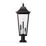 5_Z-Lite Gannon 33 1/2" High Black 3-Light Outdoor Pier Light more views