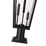 6_Z-Lite Gannon 33 1/2" High Black 3-Light Outdoor Pier Light more views