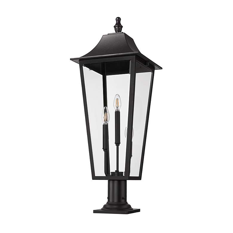 Image 7 Z-Lite Gannon 33 1/2" High Black 3-Light Outdoor Pier Light more views