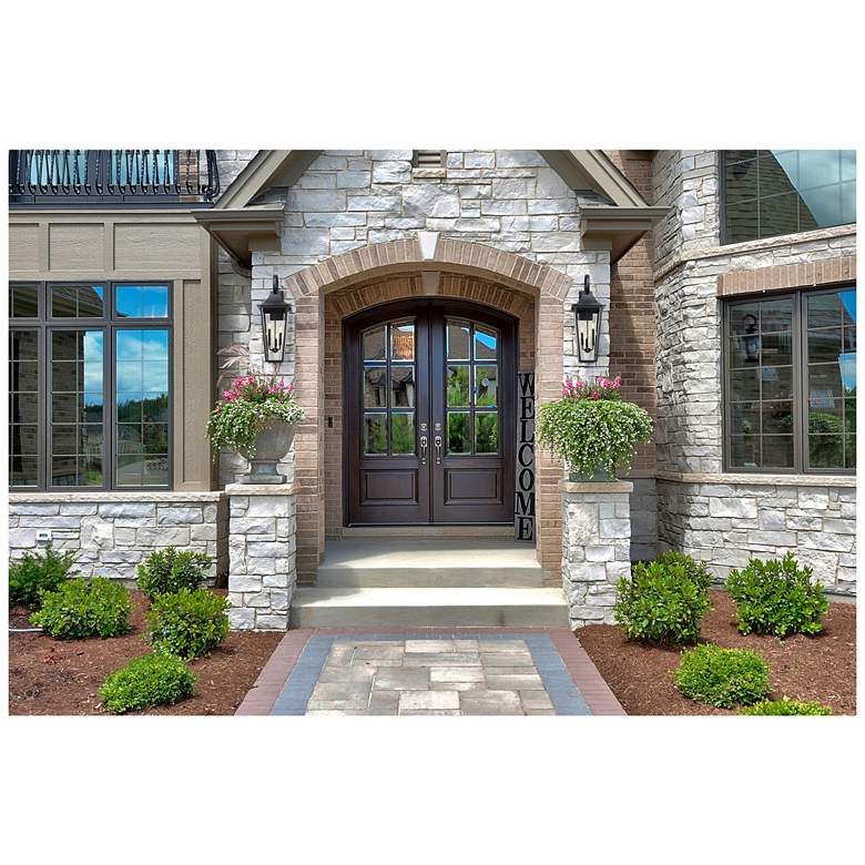 Image 3 Z-Lite Gannon 33 1/4" High Black 3-Light Outdoor Wall Light more views