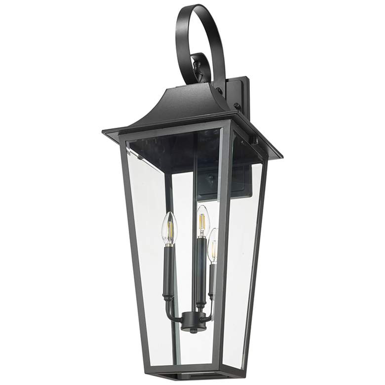 Image 7 Z-Lite Gannon 33 1/4" High Black 3-Light Outdoor Wall Light more views