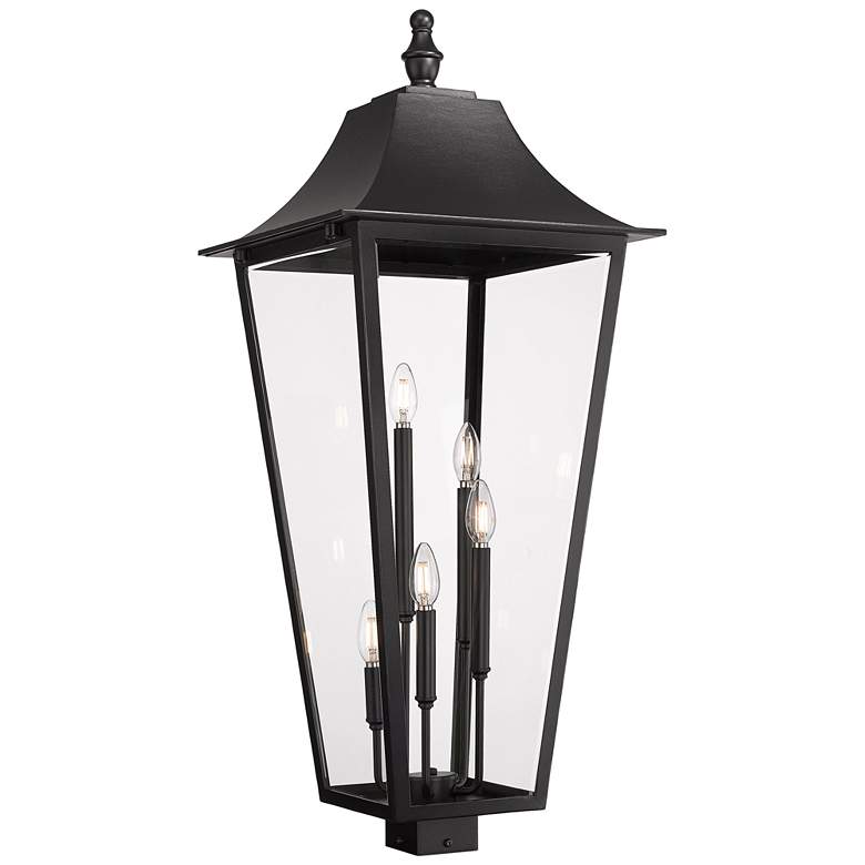 Image 1 Z-Lite Gannon 38 3/4" High Black 5-Light Outdoor Post Light