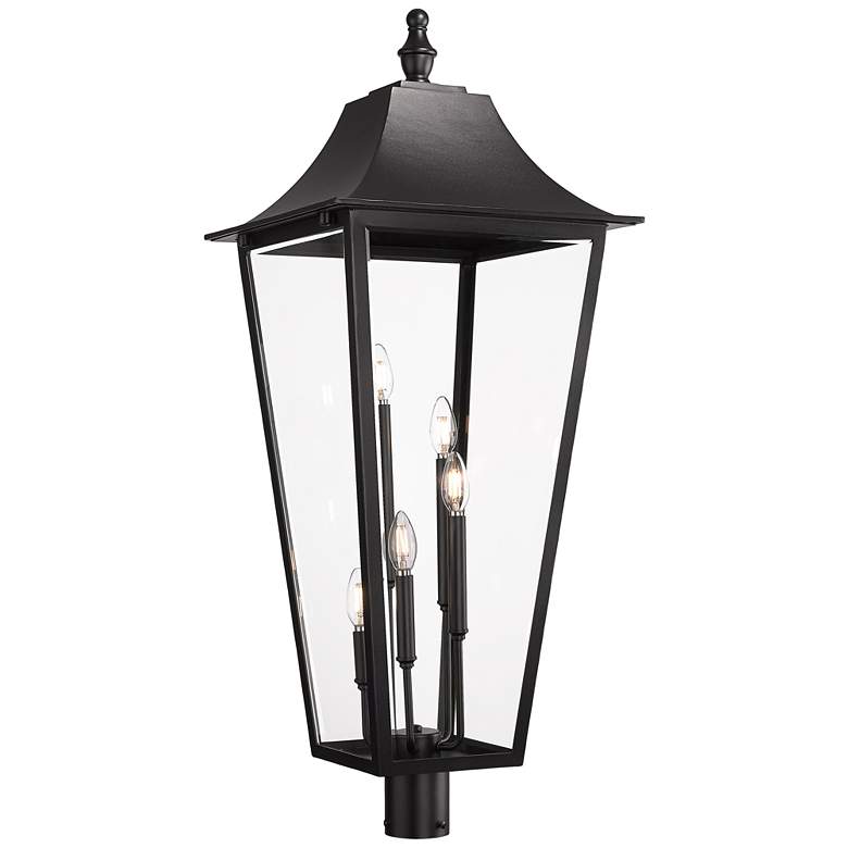 Image 1 Z-Lite Gannon 40 1/4" High Black 5-Light Outdoor Post Light