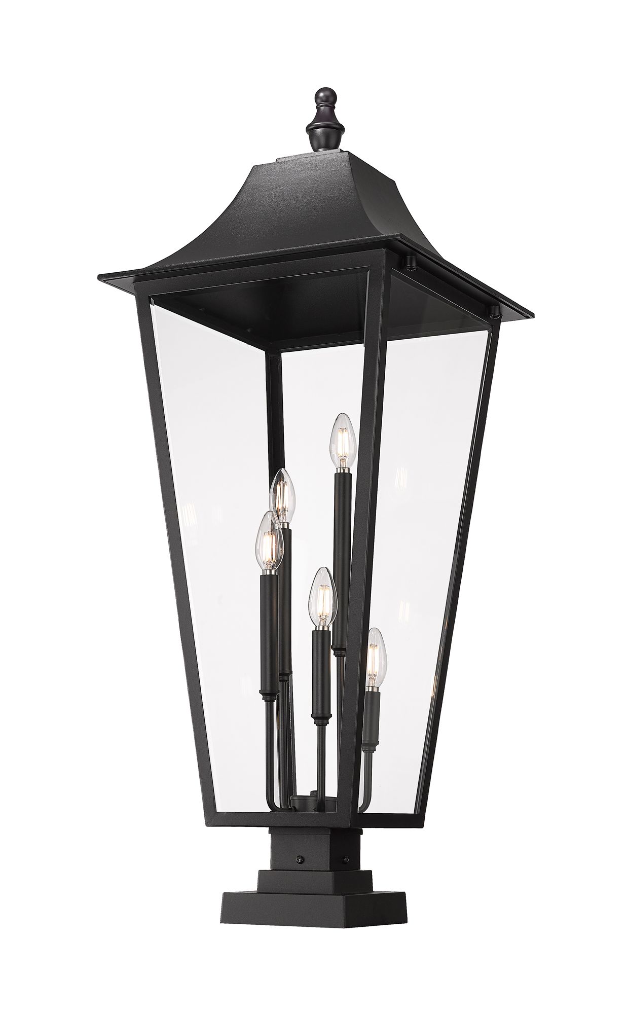 Image 4 Z-Lite Gannon 41 1/4" High Black 5-Light Outdoor Pier Light more views