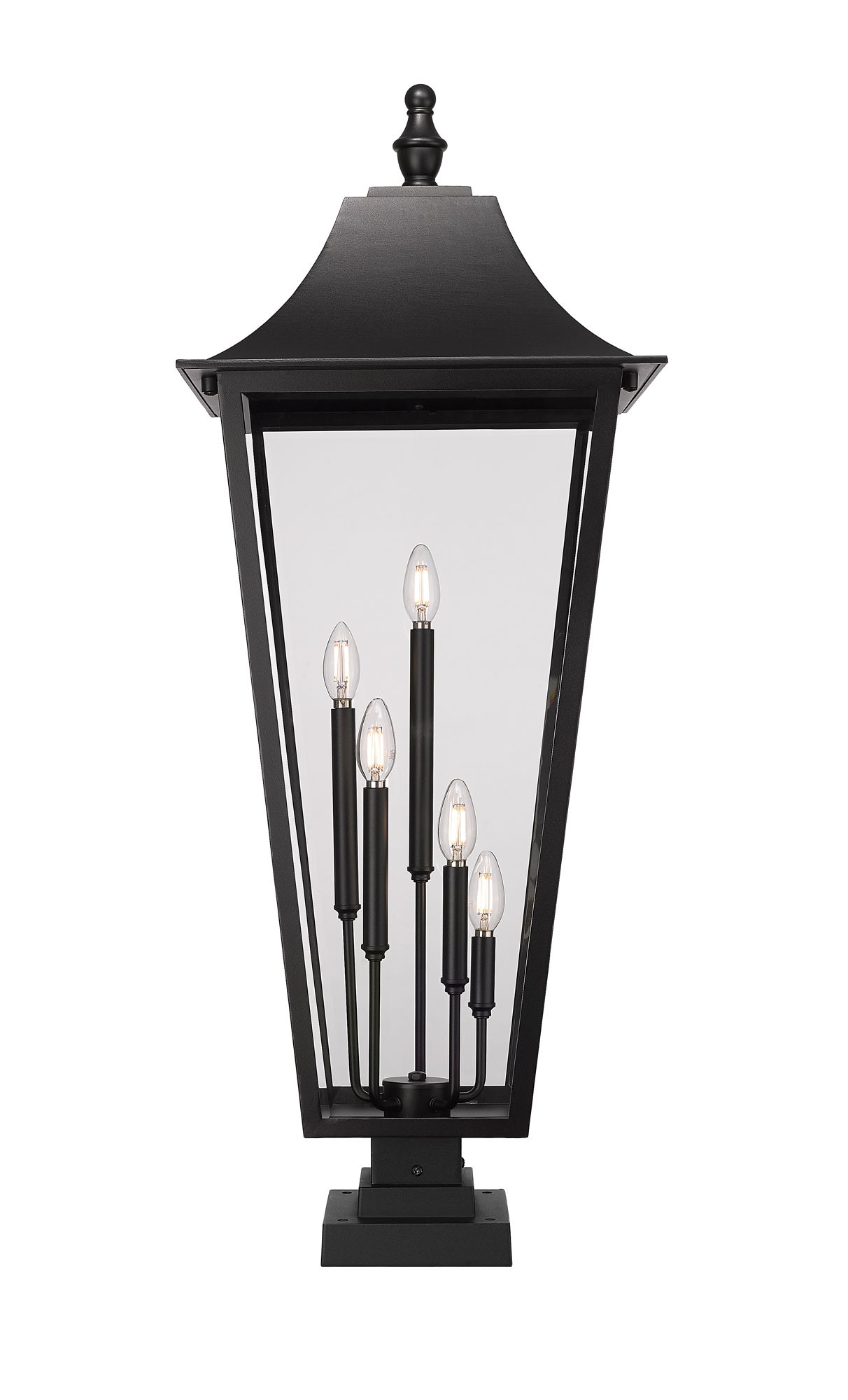Image 5 Z-Lite Gannon 41 1/4" High Black 5-Light Outdoor Pier Light more views