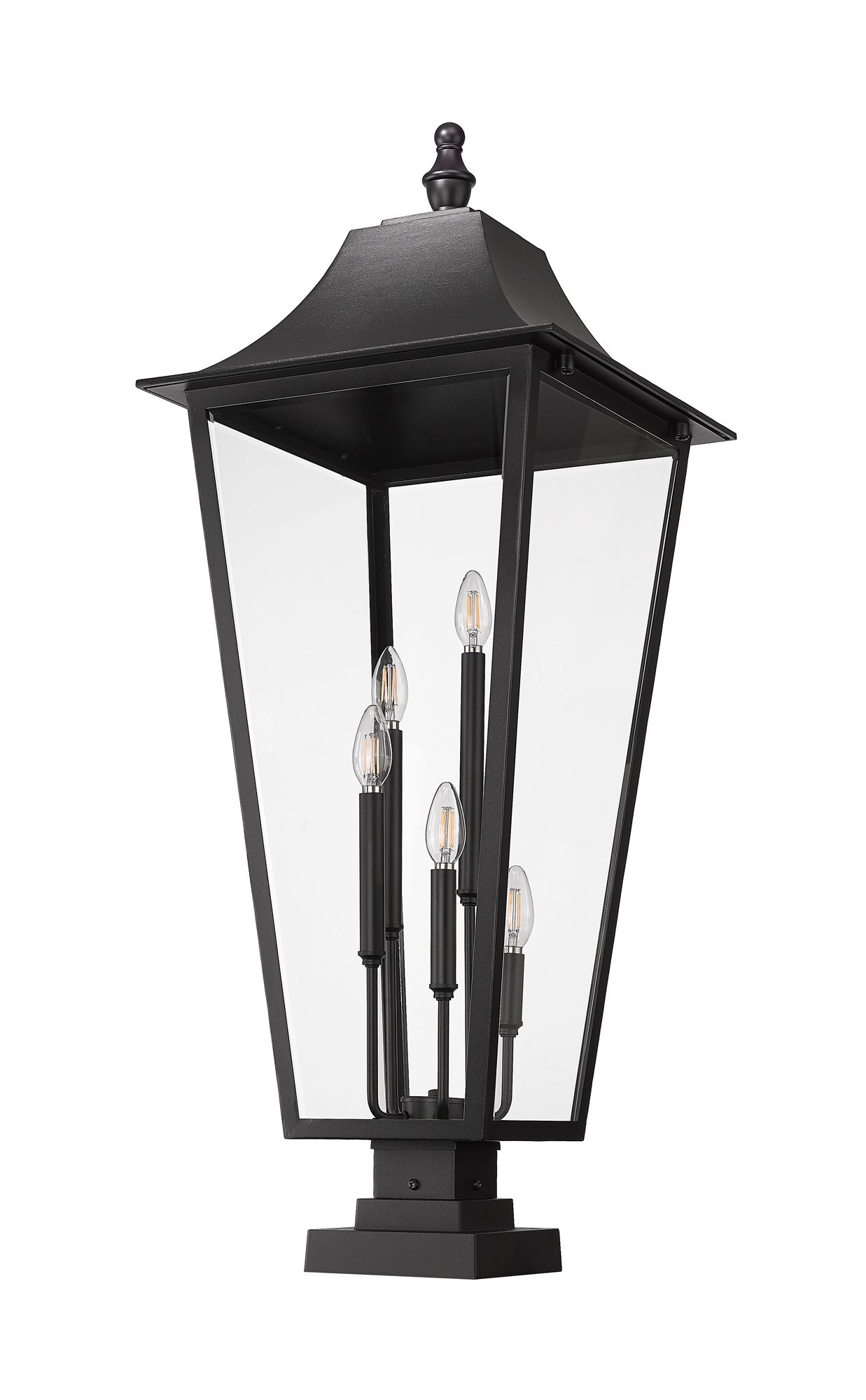 Image 7 Z-Lite Gannon 41 1/4" High Black 5-Light Outdoor Pier Light more views