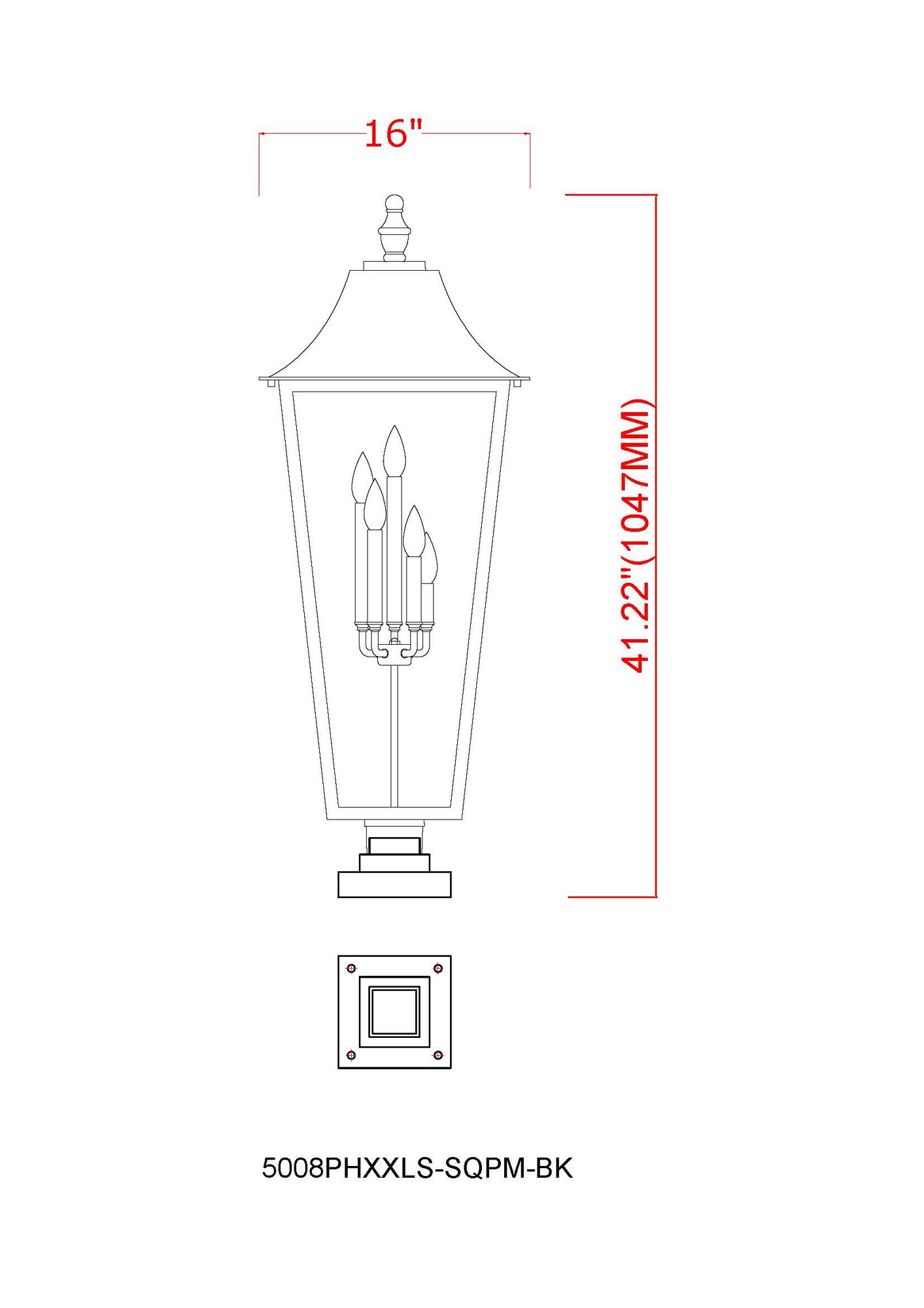 Z-Lite Gannon 41 1/4" High Black 5-Light Outdoor Pier Light