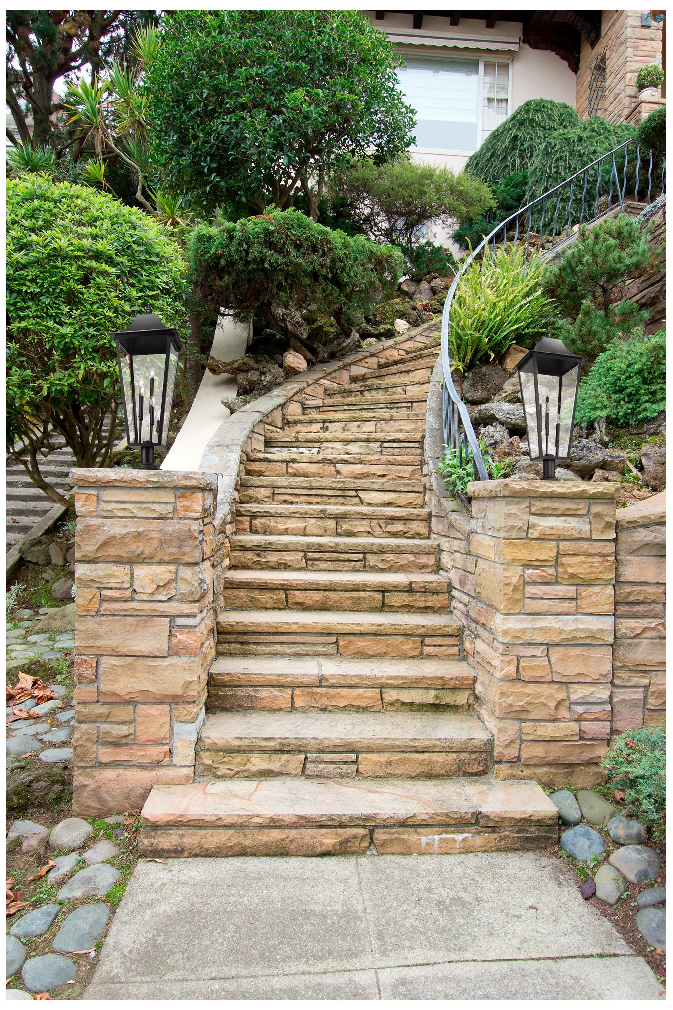 Thumbnail3 of Z-Lite Gannon 42 1/4" High Black 5-Light Outdoor Pier Light more views