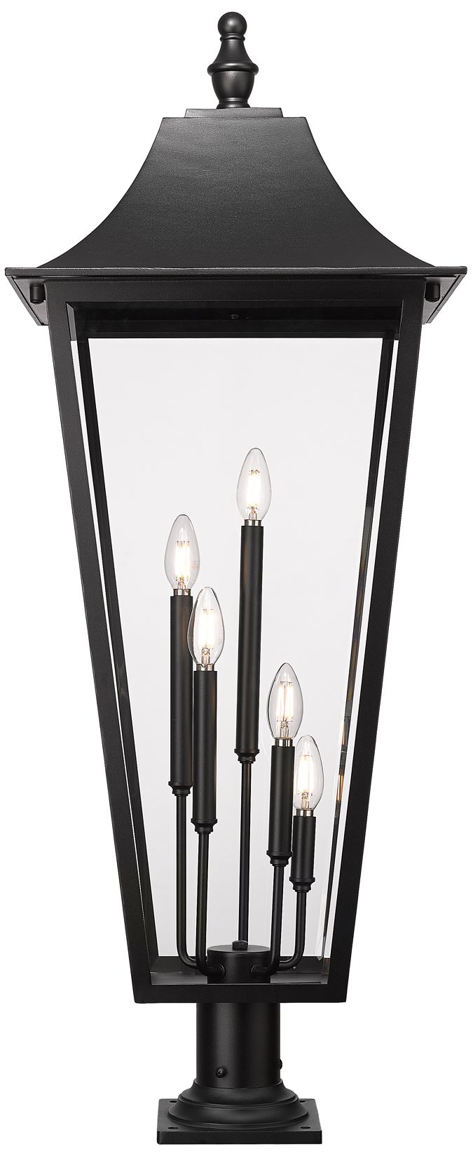 Z-Lite Gannon 42 1/4" High Black 5-Light Outdoor Pier Light