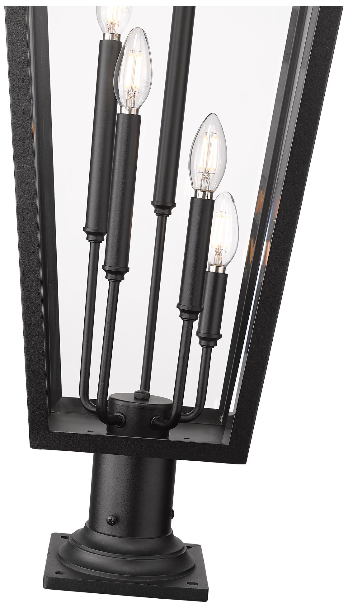 Z-Lite Gannon 42 1/4" High Black 5-Light Outdoor Pier Light