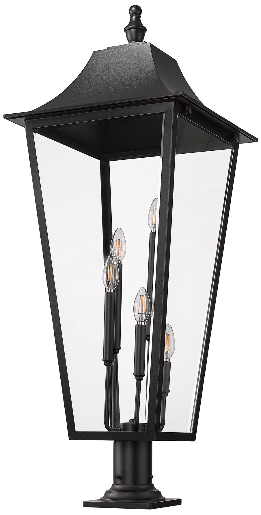 Z-Lite Gannon 42 1/4" High Black 5-Light Outdoor Pier Light