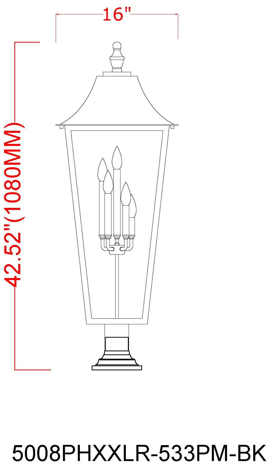 Z-Lite Gannon 42 1/4" High Black 5-Light Outdoor Pier Light