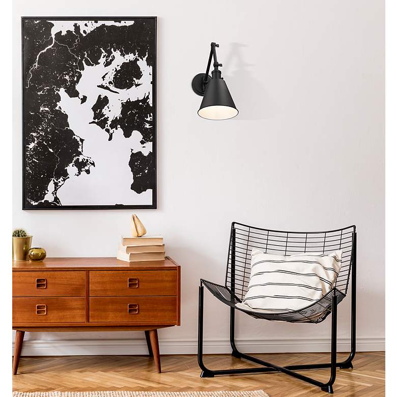 Image 3 Z-Lite Gayson Matte Black Adjustable Arm Wall Lamp more views