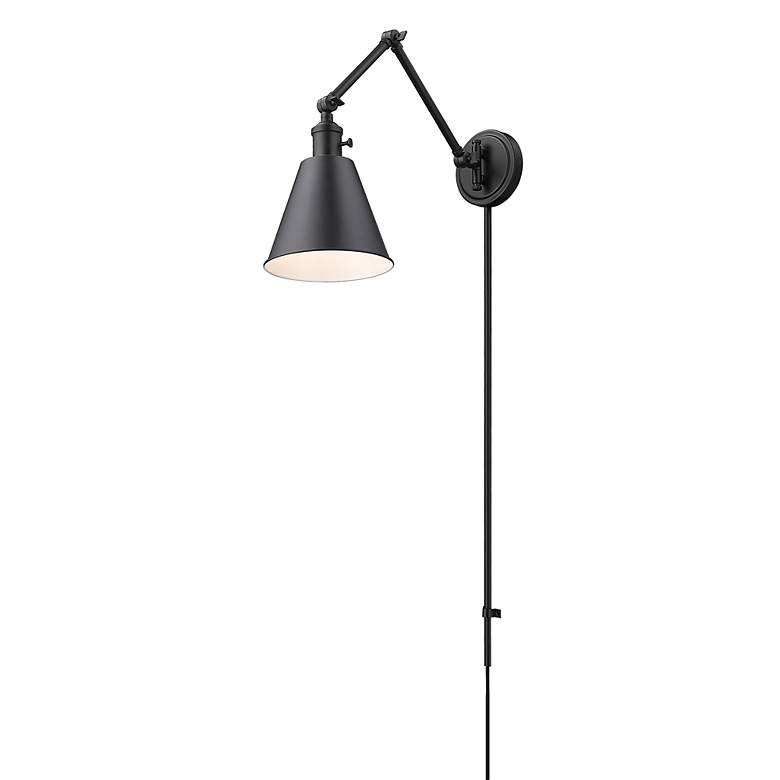 Image 6 Z-Lite Gayson Matte Black Adjustable Arm Wall Lamp more views