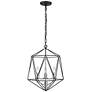 2_Z-Lite Geo 14 1/4"W Matte Black and Chrome 3-Light Chandelier