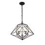 6_Z-Lite Geo 14 1/4"W Matte Black and Chrome 3-Light Chandelier more views