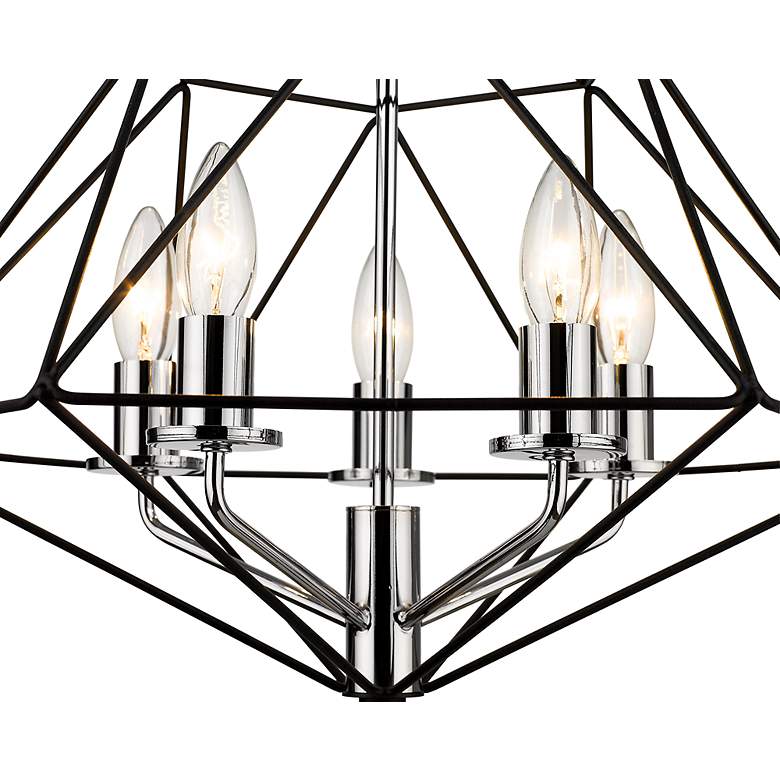 Image 7 Z-Lite Geo 14 1/4"W Matte Black and Chrome 3-Light Chandelier more views