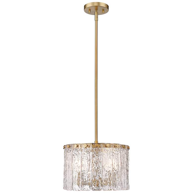 Image 2 Z-Lite Glacier 12 1/2" Wide Modern Gold 3-Light Pendant